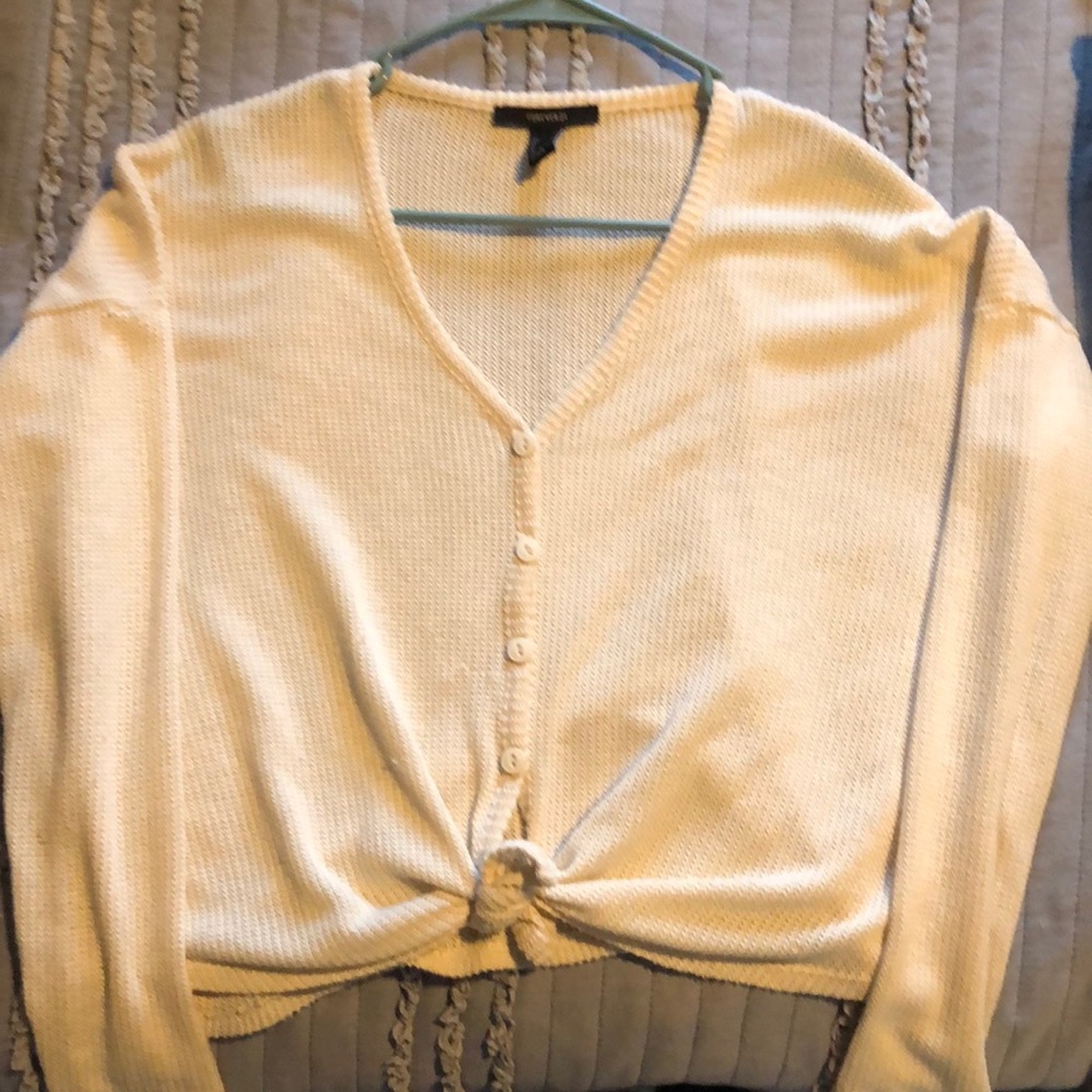 Cream long sleeve button down